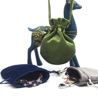 Sac en velours à cordon de serrage pour emballage de bijoux en gros Jinsky, petit sac cadeau