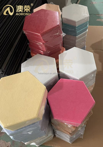 Tuiles murales et de plafond en feutre PET hexagonales AORONG 9 mm/12 mm pour la maison, le bureau, l'isolation acoustique, support adhésif en option - Product Image 5