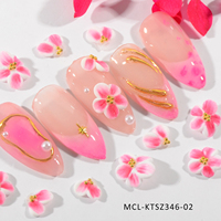 12 pièces mixte Kawai rose série fait à la main Nail Art 5D jaune acrylique à la main fleur breloques conception saint valentin ongles acrylique fleur