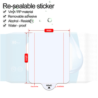 Fournisseurs d'étiquettes adhésives transparentes en vinyle PP blanc, refermables, pour lingettes humides, avec adhésif amovible, à décoller et à refermer