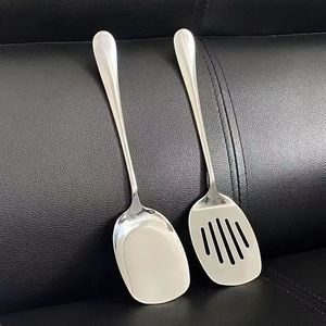 Stainless Steel Mini Spatula Set 2 Pieces Dishwasher Safe Kitchen Serving Spoon Stir Fry <b>Utensils</b> - Product Image 1