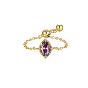 Anillo Sencillo de Plata de Ley S925 con Incrustaciones de Circonio Ajustable para Mujer - Product Image 1