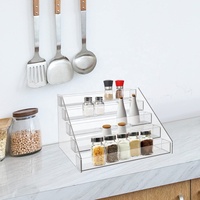 Étagère à épices et organisateur d'assaisonnements pliable et portable en acrylique à 5 niveaux, écologique, pour comptoir, armoire, garde-manger et rangement de cuisine
