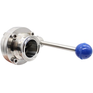 Dairy Food-grade Sanitary Quick Butterfly Valve SS 304 316 Stainless Steel Three-leaf Clamp Manual butterfly Valve - Product Image 4