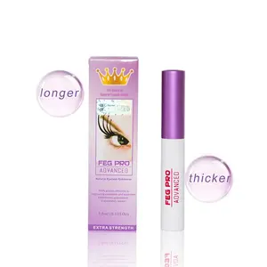 Made In USA Natural Thicker Longer FEG Eyelash Enhancing Liquid To Grow Lashes Private Label Eye Lash Growth Serum