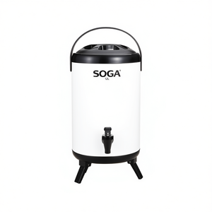 Contenedor Térmico de Acero Inoxidable SOGA de 12L, Dispensador de Bebidas Blanco (Negro), Modelo Duradero para Bebidas Frías y Calientes - Product Image 1