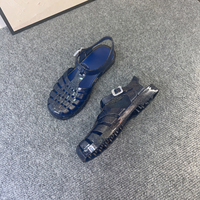 Sandales d'été en PVC style romain à bout ouvert pour femmes – Confortables, pour la plage et le quotidien – Chaussures pour adultes en stock