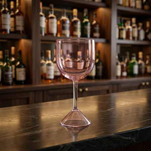 Gobelet classique à long pied en plastique rose incassable, réutilisable et sans BPA pour fêtes et mariages - Product Image 2