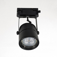 Lampes LED rondes réglables noires GU10/MR16 pour éclairage sur rail