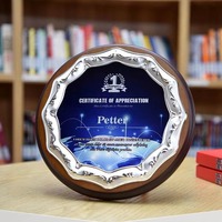Plaque d'honneur personnalisable en métal et bois, plaquée or, avec impression feuille d'or pour récompense d'employé exceptionnel