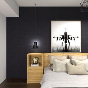 Papel Tapiz ORON Texturizado en Relieve 3D Negro, Vinilo Autoadhesivo Despegable con Acabado de Seda para Decoración de Paredes - Product Image 5