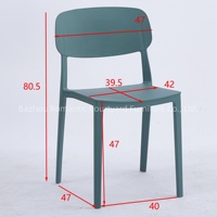 Chaise de salle à manger contemporaine en plastique PP léger, chaise de restaurant en plastique colorée empilable, chaises de piscine