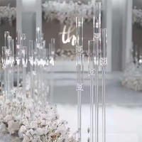 Candélabres modernes en cristal transparent pour mariage, grands centres de table en acrylique pour décorations de table