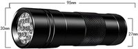 Lampe de poche UV noire 12 LED 395nm pour lampe torche à lumière bleue ultraviolette pour Scorpions chien chat détecteur d'urine d'animal de compagnie lampe de poche