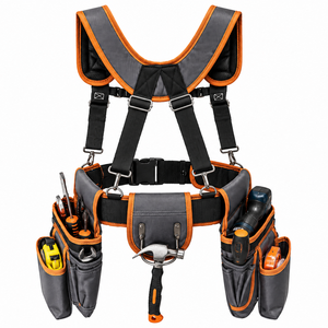 Sac de ceinture à outils robuste et imperméable avec bretelles rembourrées, organisateur multi-poches, pochette de taille et boucle pour marteau pour <span class=keywords><strong>charpentier</strong></span> OEM - Product Image 1