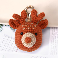 Lot de 4 porte-clés de Noël au crochet, en fil doux, faits main, amigurumi Père Noël, Bonhomme de neige, Renne, Gnome, breloque de sac, cadeau de fêtes