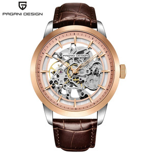 Berjani Men's Mechanical <b>Watch</b> <b>Automatic</b> <b>Skeleton</b> Luminous Stainless Steel Case 13mm 30M Waterproof PD-1638 - Product Image 5