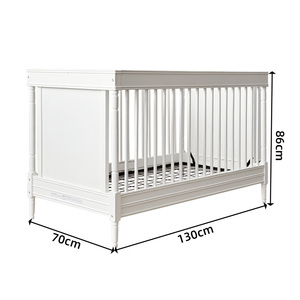 Multifunctional White <strong>Europe</strong> Girls Adjustable Height Sleeping Cot Wooden Bed <strong>Crib</strong> for Newborn 0-3 Years - Product Image 5