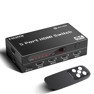 SYONG - Conmutador HDMI 5 en 1 Actualizado, 4K30Hz, HDMI 1.4, HDCP1.3, <span class=keywords><strong>HDR</strong></span>, 3D, Dolby Vision, Control Remoto IR, TV LED, PS4, PC, Monitor, Laptop - Product Image 2