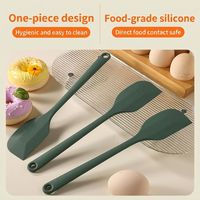 Spatule en silicone monobloc sans couture, vert matcha, résistante à la chaleur, tête flexible, grattoir à crème, outils de mélange et de pâtisserie, antidérapante