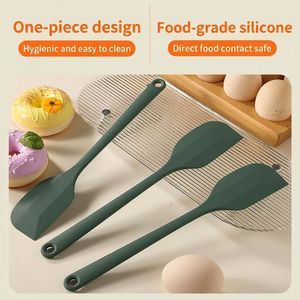 Spatule en silicone monobloc sans couture, couleur vert matcha, résistante à la chaleur, tête flexible, grattoir à crème, outils de mélange et de pâtisserie - Product Image 4