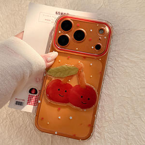 Suitable <b>for</b> <b>iPhone</b> 17 Pro Max, cartoon 3D cherry transparent soft case, precise cutouts, full coverage, shockproof phone case - Product Image 2