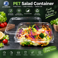 Conteneur à salade en plastique PET transparent de qualité alimentaire, personnalisable avec logo, pour fruits et légumes, vente en gros
