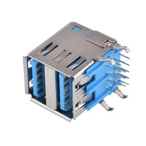 2x1双层弯曲角外壳USB 3.0母充电连接器USB 3.0插孔 - Product Image 6