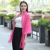 Usine en gros US en ligne vente chaude nouveaux produits femmes dentelle châles couleur unie tricot Polyester frange maille enveloppes écharpe