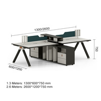 Poste de travail modulaire simple et moderne sur mesure, directement de l'usine, pour 4 ou 6 personnes, mobilier de bureau pour espace de travail ouvert