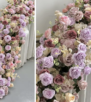 Arche de mariage artificielle personnalisée et fleurs décoratives de table pour Thanksgiving, incluant guide de chemin et toile de fond