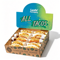 Boîtes à emporter pour tacos mexicains en carton blanc biodégradable, écologiques, recyclables et jetables avec logo personnalisé