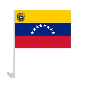 12x18 Inches Polyester Printing Custom Venezuela Car Window Flag With Holder