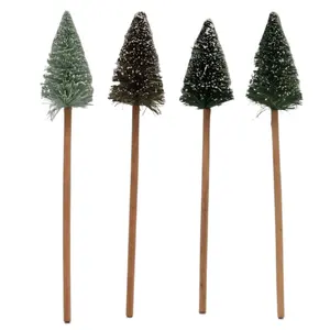 Decorações de Natal Mini árvore de Natal verde manchada com agulha de pinho de mesa de cedro branco
