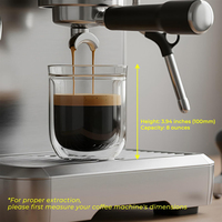 Verre personnalisé de 8 oz avec logo personnalisé, moderne, luxueux, en verre borosilicate haute résistance, double paroi, sans BPA, anti-fuite, compatible lave-vaisselle