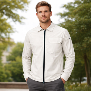 <span class=keywords><strong>Giacca</strong></span> <span class=keywords><strong>Camicia</strong></span> <span class=keywords><strong>Beige</strong></span> Premium Personalizzata con Logo, Vestibilità Comoda, Zip Intera, Tasca sul Petto, Stile Casual Streetwear per Uomo - Product Image 4