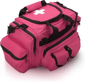 Complete professional empty header diabetic pink murse medical field examination kit carry student bag duffel trauma medical bag