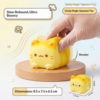 Jouet anti-stress en PU à texture douce et humide, en forme de chat, en forme de pain de mie à rebond lent, accessoire photo créatif, thème alimentaire