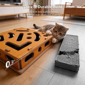 Lime à ongles pour chat, boîte de protection des griffes avec papier de verre remplaçable, soin des ongles sans stress, griffoir interactif en forme de labyrinthe - Product Image 3