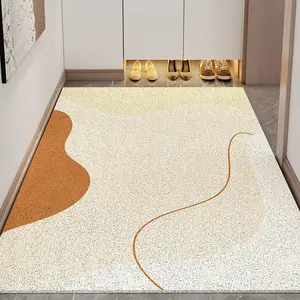 Simple silk ring mat geometric lines household non-slip door mat can be cut and dirt resistant Foot mat
