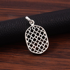 Pendentif Chakra en argent sterling 925 unique, vintage, de créateur, prix de gros d'usine, artisanal, plaqué argent antique, simple - Product Image 3