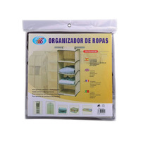 Organisateur de rangement suspendu carré pliable en tissu écologique moderne pour vêtements, anti-poussière, 30x30x60cm, non-tissé, 4 compartiments, pour salon