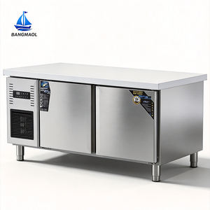 Refrigerador Comercial BANGMAOL de 3 Puertas, Refrigerador Bajo Mostrador de Acero Inoxidable, Mesa de Preparación de Cocina, Refrigerador Congelador - Product Image 3