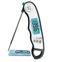 Termometer Daging Digital Tahan Air dengan Layar LCD, Konstruksi Plastik untuk Dapur, BBQ, Memanggang, Memanggang Roti -50C~300C
