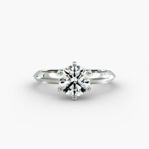 Bague solitaire en argent 925 de haute qualité, avec moissanite ronde, idéale pour les fiançailles, les mariages et les cérémonies, bijoux fins - Product Image 1