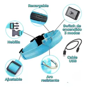 Collare per animali domestici illuminato con luce a LED e palla a LED, taglia L - Product Image 1