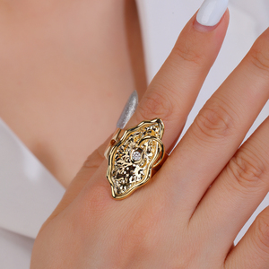 Anillos de dedo de gama alta de moda 011765, joyería india de Zirconia cúbica AAA para mujer, accesorios de joyería de compromiso de boda - Product Image 2