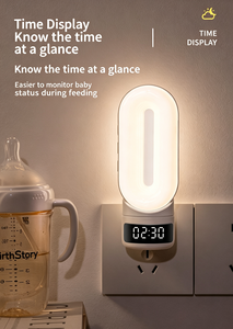 Veilleuse LED tricolore à brancher avec télécommande, intensité réglable, blanc chaud, design minimaliste pour chambre à coucher - Product Image 6