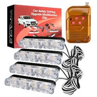 Lumière clignotante universelle à clipser sur grille de voiture, 16 LED, télécommande sans fil transfrontalière, 1 à 4 canaux, pour modification