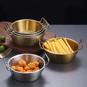 Double Eared Snack Bowl 304 Stainless Steel Gold Color Stackable Party Use - Product Image 1